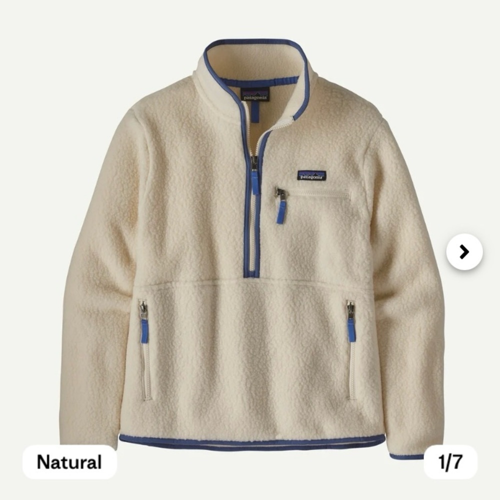 Patagonia Women's Retro Pile Fleece Marsupial Pullover, size Medium.